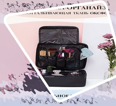 Makeup bag with handle on top